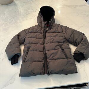 Michael Kors Boys Grey Fleece Lined Hooded Puffer Coat Size 7